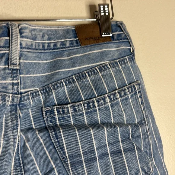 American eagle pin striped high rise mom denim ankle jeans size 4 festival cute - Picture 12 of 12